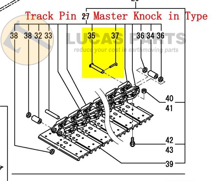 Track Pin Regular Press Type Fit Lucas Parts