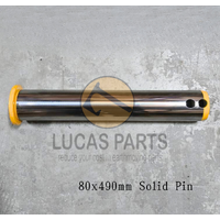 Excavator Pin 80*490mm  ID*TL No Grease Hole Solid Pin