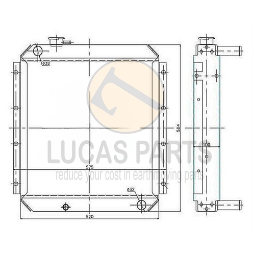 Radiator for Caterpillar CAT 308B