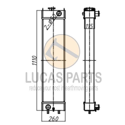 Radiator for Komatsu PC120-8 PC130-8 PN 203-03-12221