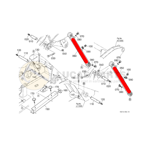 Arm Cylinder Seal Kit Kubota SVL65-2 PN V13111-73880