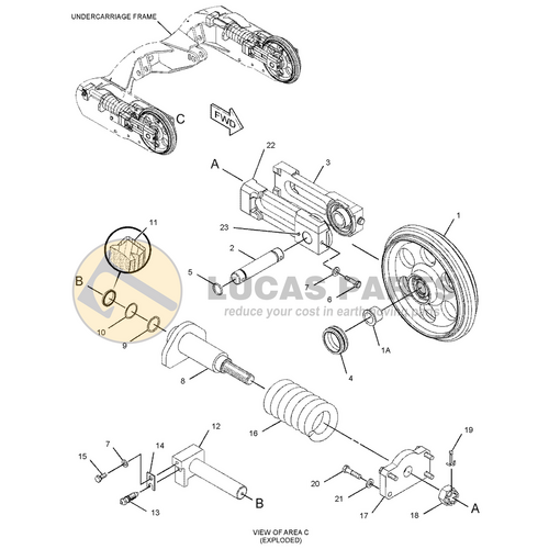 Track Adjuster/Recoil Spring Assembly CAT303.5 CAT303CR CAT303.5E2 CAT303CCR