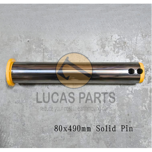 Excavator Pin 80*490mm  ID*TL No Grease Hole Solid Pin